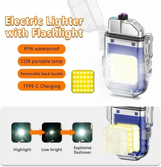 Metal LED Flashlight Lighter β 2-in-1 Torch & Lighter