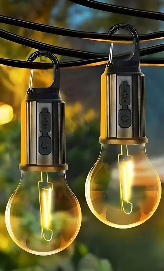 Decorative Hanging Bulb Lamp – 3 Modes Camping & Tent Light (Pack of 2)